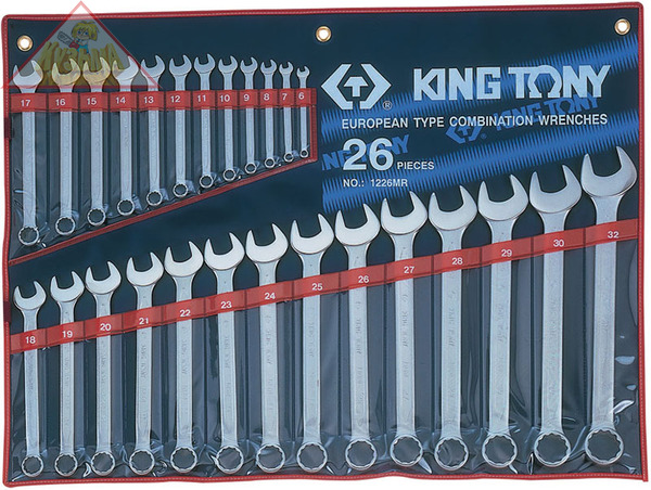 Набор комбинированных ключей, 6-32 мм, 26 предметов KING TONY 1226MR