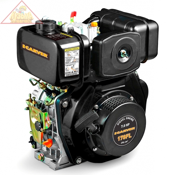 Двигатель  CARVER 178FL дизел. 4-такт., 7л.с. (вых.вал F-B type, D-25 мм)