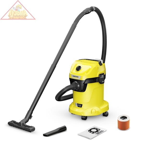 Аккумуляторный хозяйственный пылесос Karcher WD 3-18 V-17/20 без АКБ и ЗУ арт. 1.628-550.0