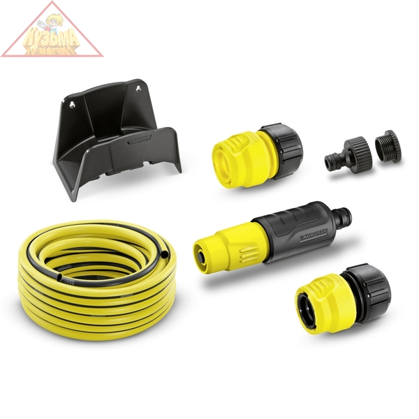Садовый шланг 1/2 15м, держатель для шланга, соединитель Karcher 2.645-114.0