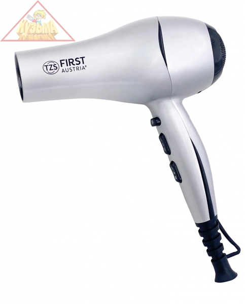 Фен FIRST FA-5654-9-SI, Мощность: 2000 Вт.2 скорости / 3 температурных режима.Петля для подвешивания.