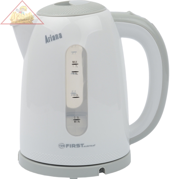 Чайник FIRST, пластиковый, 1.7 л.Мощность: 2200 Вт.Нагревательный элемент: диск арт.FA-5427-2-GR