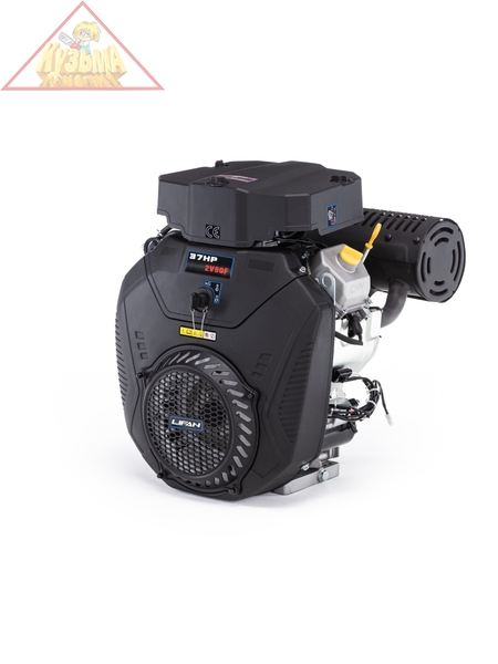 LIFAN 2V90F ECC (37 л.с., 2-хцилиндровый, бензиновый, масляный радиатор, катушка 20А, вал 25 мм, объем 999см³, электрический стартер, вес 68 кг)