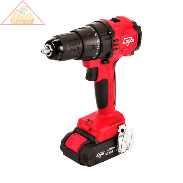 Аккумуляторная дрель-шуруповерт ELITECH ДА 18БЛ2 E2201.011.01 198042
