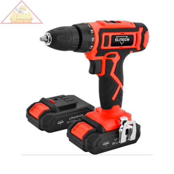Аккумуляторная дрель-шуруповерт Elitech ДА 202СЛ (E2201.017.01) арт. 202415