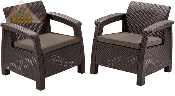 Комплект кресел Keter Corfu duo set 2 шт. (17197993) коричневый, 223194