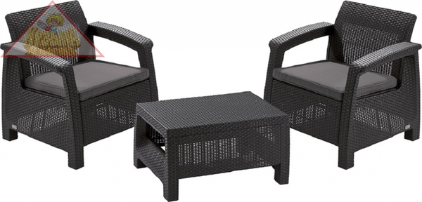 Комплект мебели KETER Corfu weekend (17197786) графит 223250