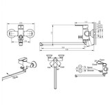 Смеситель для ванны с душем Bravat Louise F6191183CP-01L-RUS