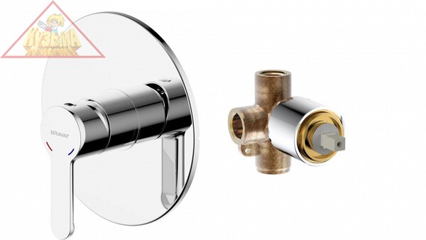 Набор BRAVAT встраиваемый смеситель 1-функц (внешняя часть и тело) арт F837CP-SET