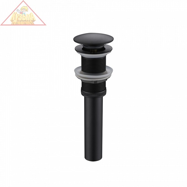 Донный клапан, латунь, с переливным отверстием, черный Bravat P6420BW-ENG