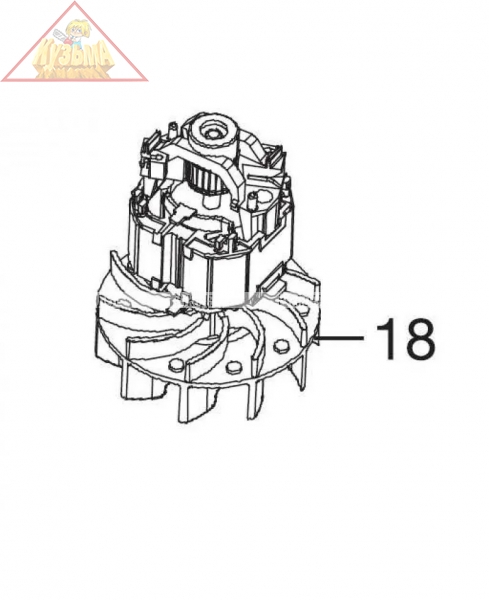 Электродвигатель для пылесоса/воздуходувки Gardena ErgoJet 2500, 3000 производства до 2016 года, 09332-00.900.05