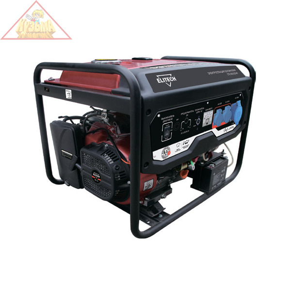 Генератор бензиновый Elitech СГБ 8000ЕАМ, 6.5кВт, бак 25л, 90кг, электростарт (арт. 187147)