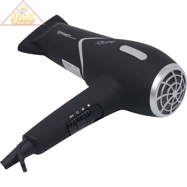 Фен FIRST 5654-4,2200 Вт,ионизация, 2 скор, 3 темп.Петля для подвешивания.Функция турбо.Black	
