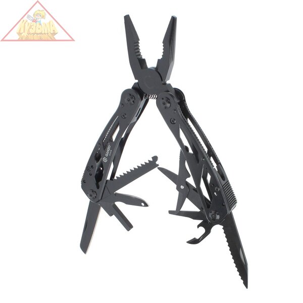 G202B Мультитул "Ganzo", 105x50х18 мм, 24 предмета, цв.чёрный "Следопыт"