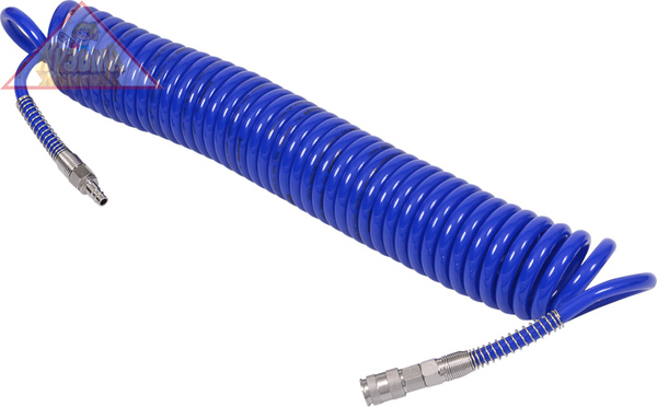 Шланг пневматический 8х12 мм, 15 м, спиральный, полиуретановый, фитинги МАСТАК 680-08115SQ