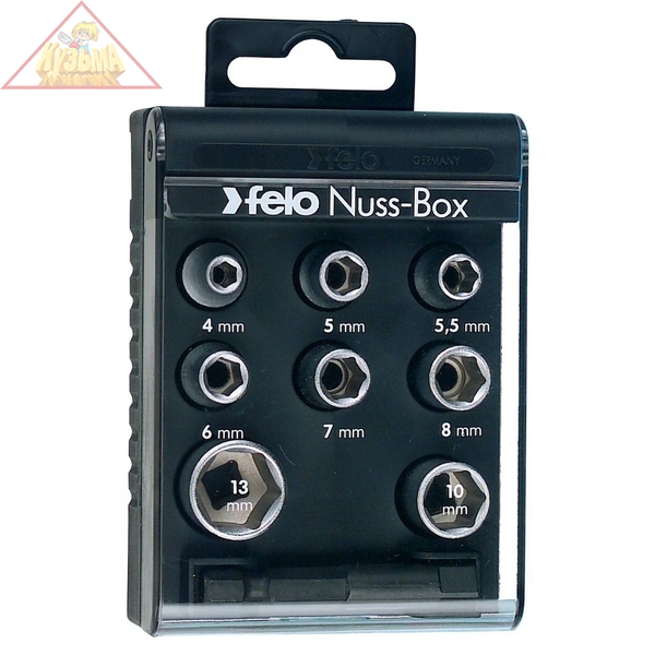 Набор головок 4-13 мм, 8 шт с адаптером в кейсе Felo, 05798106