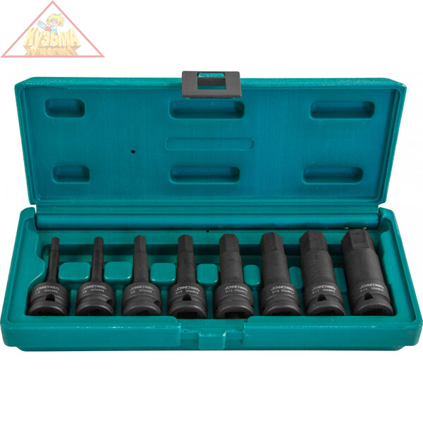 S05A408S Набор насадок торцевых ударных 1/2"DR шестигранных, H5-H19, 8 предметов.Jonnesway
