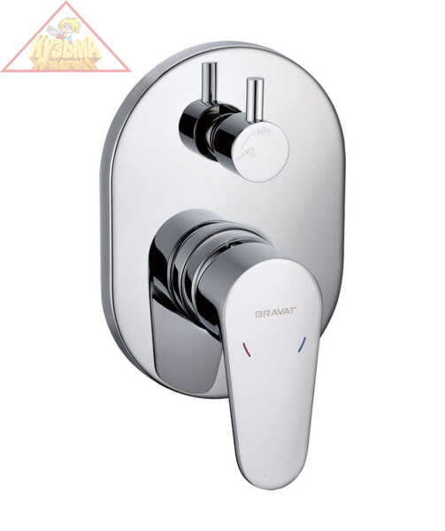 Смеситель Bravat Eler FB848238CP-2-RUS с внутренней частью, для душа