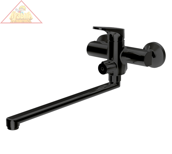 Смеситель для ванны c длинным изливом Bravat Eler, черный, F6191238BM-01L-RUS