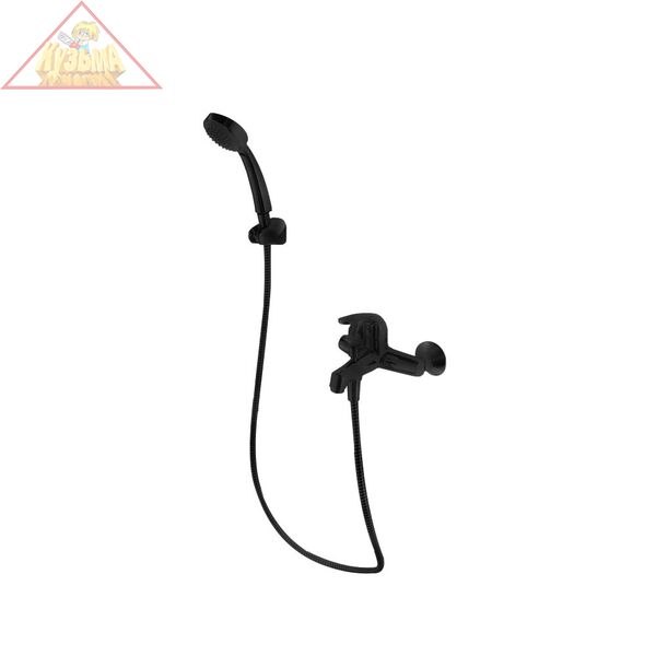 Смеситель для ванны с коротким изливом с аксессуарами Bravat Fit, черный, F6135188BM-B-RUS