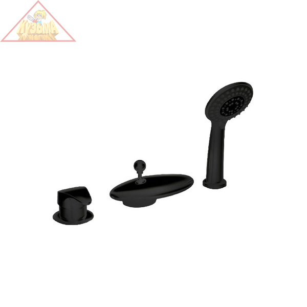 Встраиваемый смеситель на 3 отверстия Bravat Niagara, черный, F5140197BM-RUS