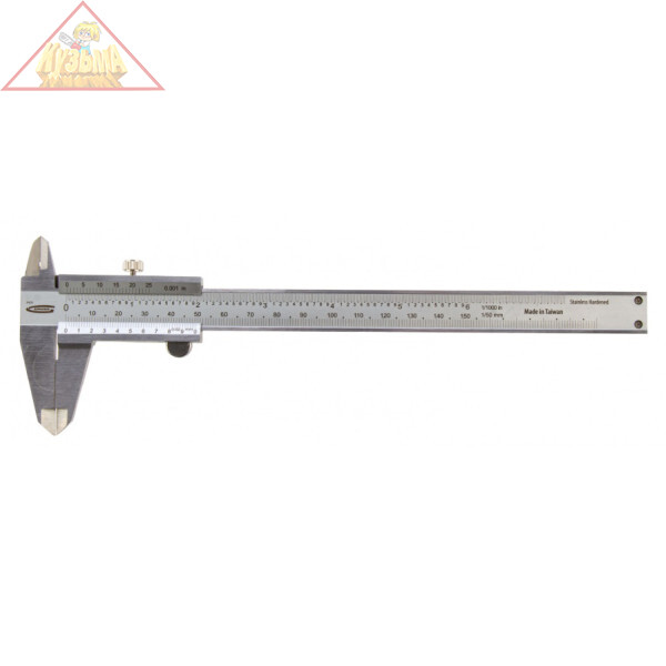 Штангенциркуль, 150 мм, 0,02 мм, нержавеющая сталь, с глубиномером Gross, арт. 31670