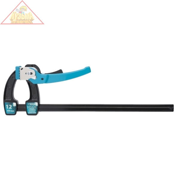 Струбцина реечная быстрозажимная,металлический корпус,рычажный храповый механизм,1 дюйма/ 300 мм GROSS, арт. 20721