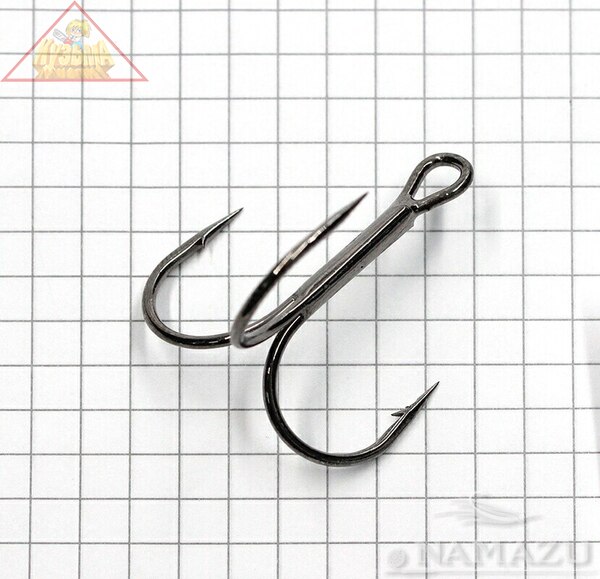 Крючок Namazu «Round treble», размер 2/0 (INT), цвет BN, тройник (50 шт.)N-HRT2/0BN