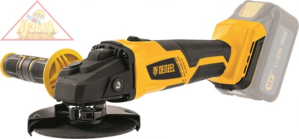 УШМ аккумуляторная бесщет. BLG-IB-18-125-0, Li-ion, 18 В БЕЗ АКБ И З/У Denzel арт 27004