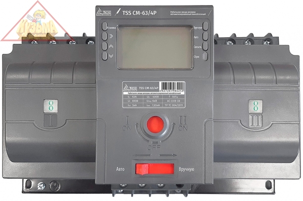 Рубильник реверсивный автоматизированный моноблочный (Блок автоматического ввода резерва АВР) TSS CM-63/4P/Automated transfer switch ТСС 032942