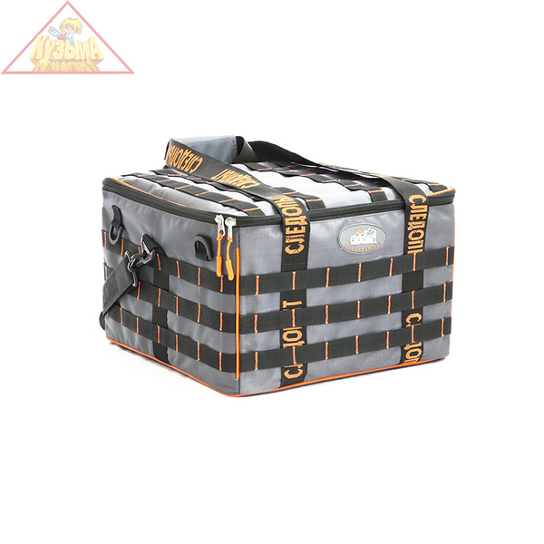 Сумка рыболовная "СЛЕДОПЫТ" Base Lure Bag XXL, 38х38х25 см, цв. серый + 7 коробок Luno 28/2/, PF-BBA-03
