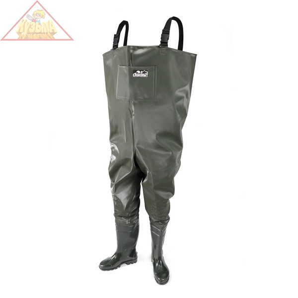 PF-PB-F37 Полукомбинезон рыбацкий СЛЕДОПЫТ ПВХ, р. 45, цв. олива