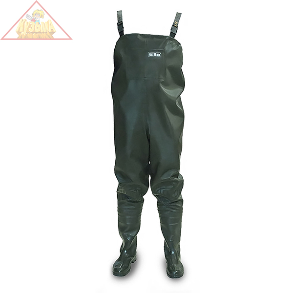 PF-PB-F50 Полукомбинезон рыбацкий СЛЕДОПЫТ ПВХ+нейлон, р. 44, цв. олива