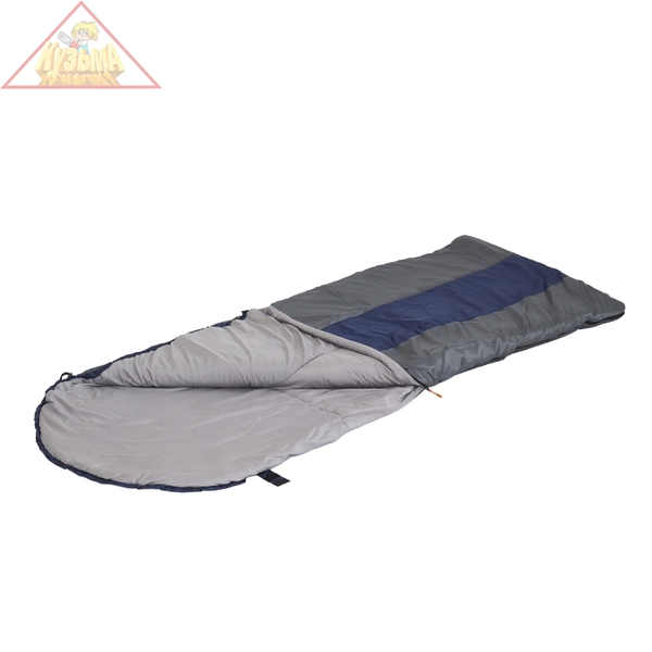 PF-SB-32 Спальный мешок с подголовником "СЛЕДОПЫТ- Traveller XL", 190+35х85 см, до 0С, 3х слойн,цв.т-серый