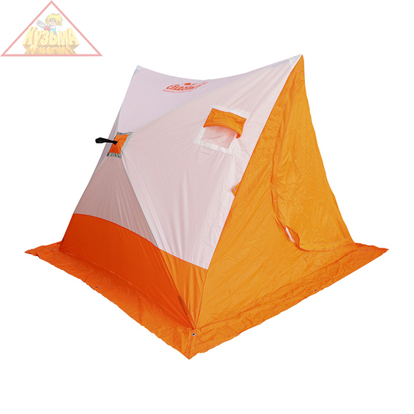 PF-TW-19 Палатка зимняя СЛЕДОПЫТ 2-скатная, Oxford 210D PU 1000, цв. бело-оранж.
