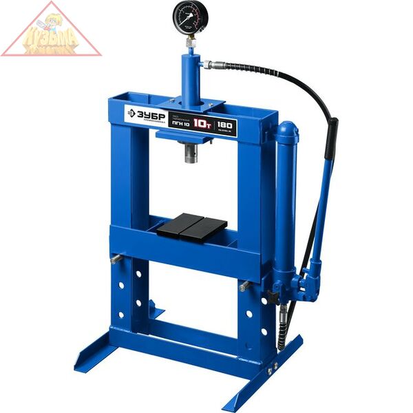 ЗУБР ПГН-10 10т пресс гидравлический с гидронасосом и манометром, Профессионал 43072-10