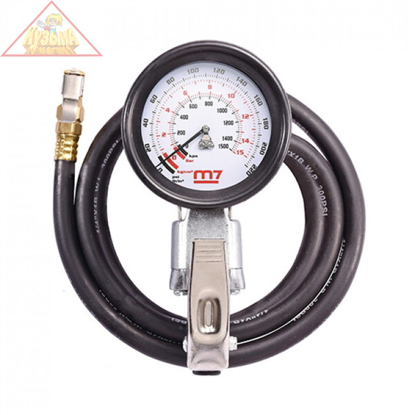 Пистолет для подкачки шин 15 бар, с манометром 80 мм MIGHTY SEVEN SB-425
