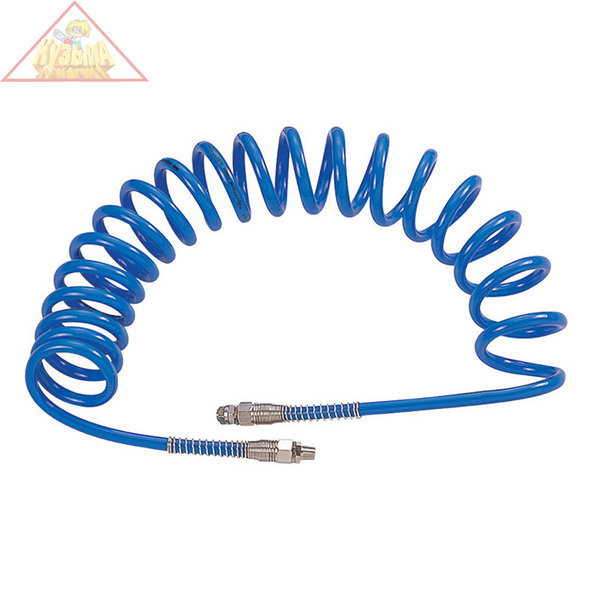Шланг пневматический спиральный высокого давления 8х12 мм, 15 м, М1/4", полиуретановый MIGHTY SEVEN SD-23115