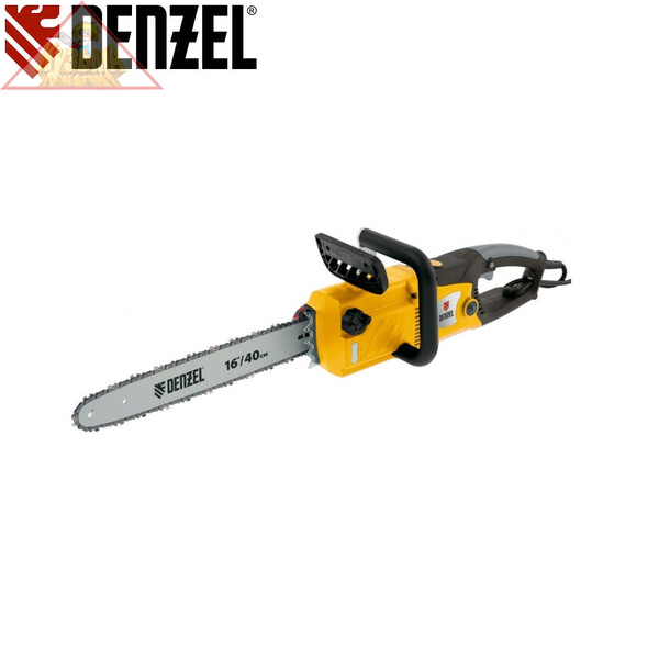 Пила цепная электрическая SE-220, 2,2 кВт с продольным двигателем 16 (40 см), 14 м/с Denzel (арт. 95606)