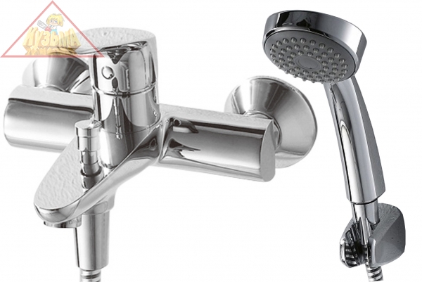 Смеситель для ванны с коротким изливом с аксессуарами Bravat Drop, арт. F64898C-B