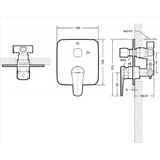 Встраиваемый смеситель для ванны с душем 2-функц. Bravat Source PB8173218CP-2-ENG