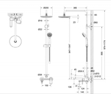Душевая колонна со смесителем для ванны Opal, черный, F6125183BM-A5-RUS