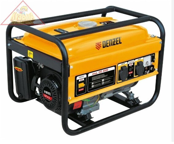 Генератор бензиновый Denzel GE 4500E 4,5 кВт, 220В/50Гц, 25 л, электростартер (арт. 94683)