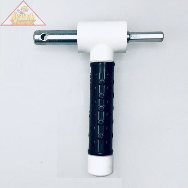 Адаптер шнека по льду с рукоятью посадка 20 мм на шуруповерт подшипники (шестигранник 12 мм) CARVER 01.003.00091