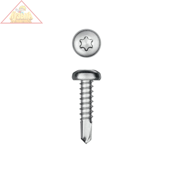 Нержавеющие саморезы DS-P с полукруглой головкой, 16 х 3.9 мм, 1 000 шт, KRAFTOOL 300931-39-016