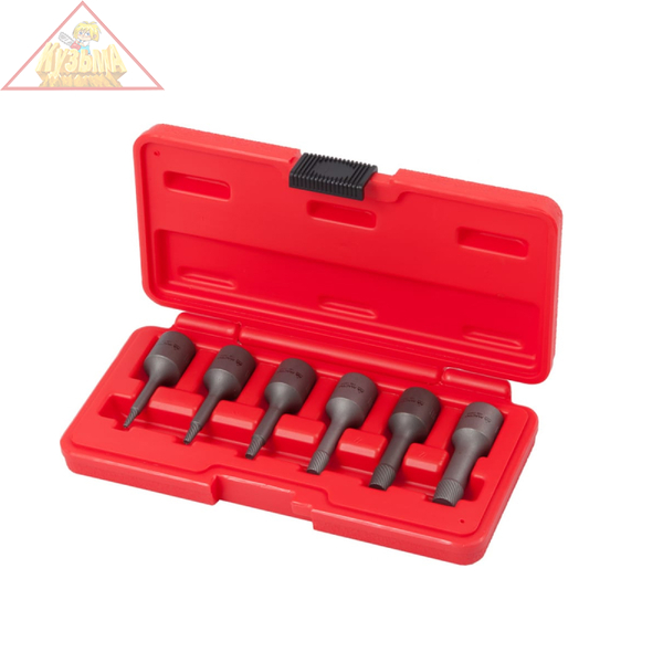 Набор экстракторов, под вороток 3/8", 2, 3, 4, 6, 8, 10 мм, кейс, 6 предметов МАСТАК 109-10006