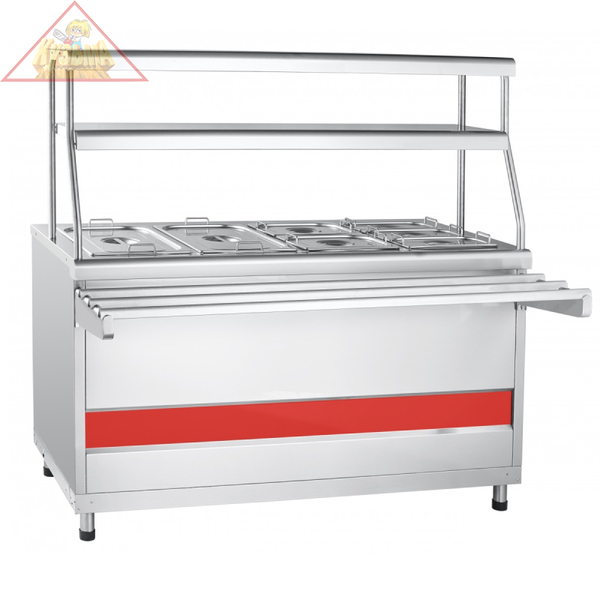 Мармит 2-х блюд ЭМК-70КМ-01 паровой (2 подогрев.полки, подсветка, с г/е, 1500 мм) Abat арт. 210000802501