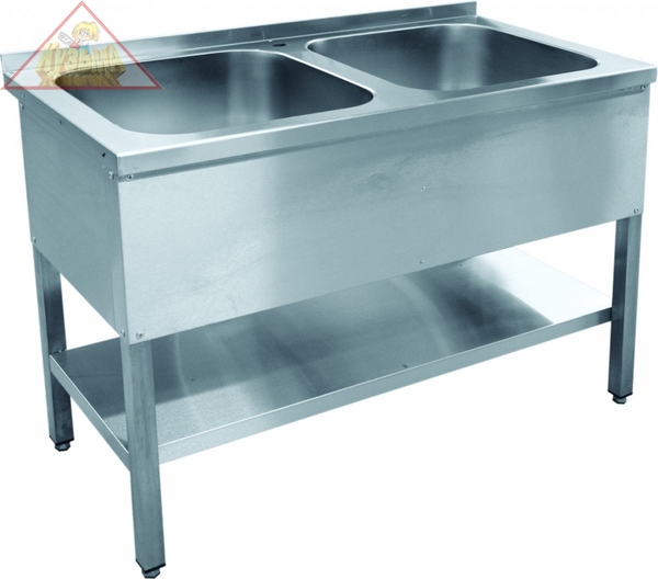 Ванна моечная 2-х секц. ВМП-7-2-5 РН (500*500*300) нерж. разб. с полкой Abat арт.210000806370