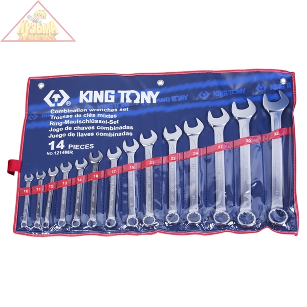 Набор комбинированных ключей, 10-32 мм, 14 предметов KING TONY 1214MR