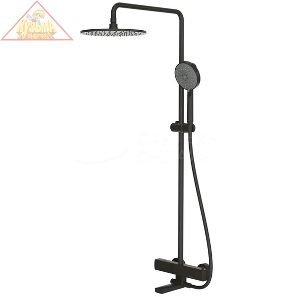 Душевая колонна Bravat с термостатическим смесителем для ванны и душа, черный F699153BW-A2